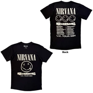 Nirvana Unisex Carbon T-Shirt: Tour '91 (Black) (Back Print)