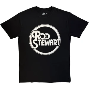 Rod Stewart Unisex T-Shirt: Circle Logo Mono (Black)