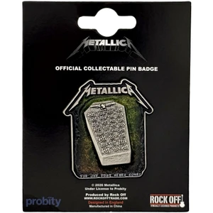 Metallica Pin Badge: Never Die Tombstone