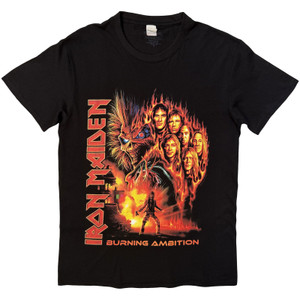 Iron Maiden Unisex T-Shirt: Burning Ambition (Black)