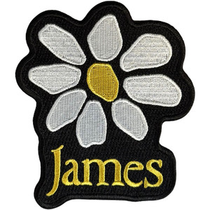 James Woven Patch: Yellow Logo White Daisy