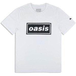 Oasis Unisex T-Shirt: Stencil Logo (White) (Ex-Tour)