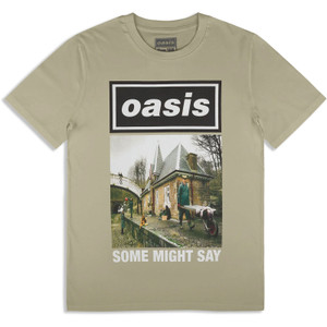 Oasis Unisex T-Shirt: Some Might Say Single Cover (Stone Grey) (Ex-Tour)