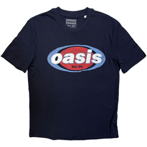 Oasis Unisex T-Shirt: Elliptical Logo (Navy Blue) (Ex-Tour)