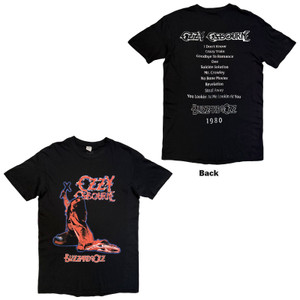 Ozzy Osbourne Unisex T-Shirt: Blizzard Of Ozz Tribute (Black) (Back Print)