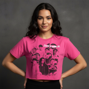 December 10. Ladies Crop Top: Montage Group (Pink)