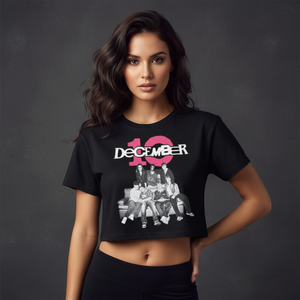 December 10 Ladies Crop Top: Couch (Black)