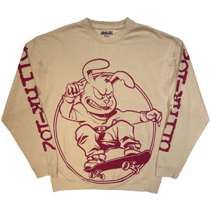 Blink-182 Unisex Sweatshirt: Rabbit Skateboard (Natural)