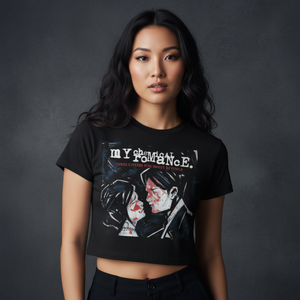 My Chemical Romance Ladies Crop Top: Three Cheers (Black)