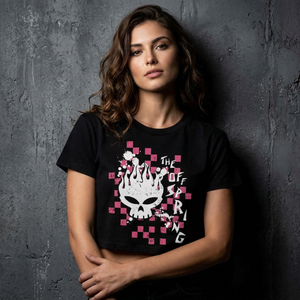 The Offspring Ladies Crop Top: Checkmate (Black)