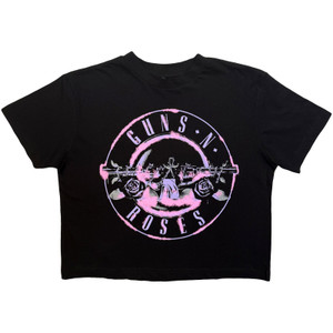 Guns N' Roses Ladies Crop Top: Pink Bullet (Black)