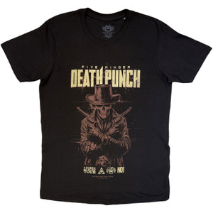 Five Finger Death Punch Unisex T-Shirt: Crossed Pistols Shadow (Black)