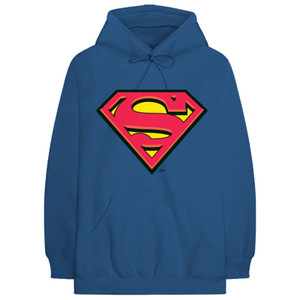 DC Comics Unisex Pullover Hoodie: Superman Original Logo (Blue)