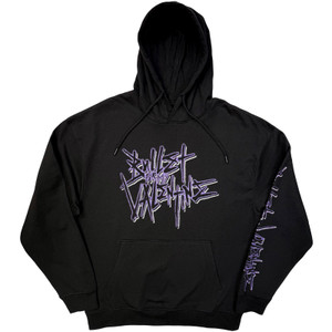 Bullet For My Valentine Unisex Pullover Hoodie: Purple Logo (Black)