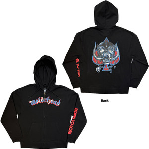 Motorhead Unisex Zipped Hoodie: Live To Win (Black) (Back Print)