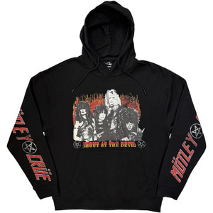 Motley Crue Unisex Pullover Hoodie: Shout At The Devil Vintage Flame (Black)