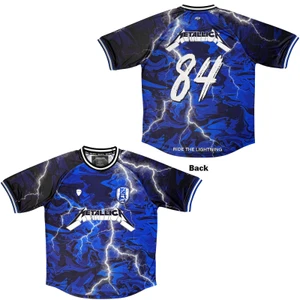 Metallica Unisex Sports Jersey: Ride The Lightning '84 (Navy Blue)