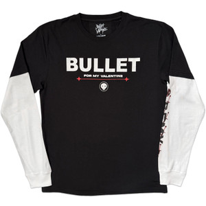 Bullet For My Valentine Unisex Layered Long Sleeve T-Shirt: Skull (Black & White) (Sleeve Print)