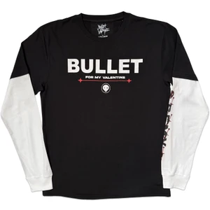 Bullet For My Valentine Unisex 2 In 1 Layered Long Sleeve T-Shirt: Skull (Black & White) (Sleeve Print)