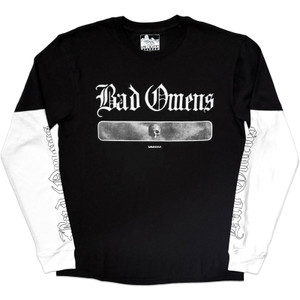 Bad Omens Unisex Layered Long Sleeve T-Shirt: Skull (Black & White) (Sleeve Print)