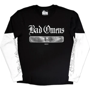 Bad Omens Unisex 2 In 1 Layered Long Sleeve T-Shirt: Skull (Black & White) (Sleeve Print)