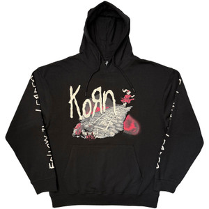 Korn Unisex Pullover Hoodie: Follow The Leader (Black) (Sleeve Print)