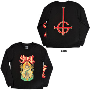 Ghost Unisex Layered Long Sleeve T-Shirt: Serpent Split (Black) (Back & Sleeve Print)
