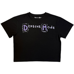 Depeche Mode Ladies Crop Top: Hand Painted Logo (Black)