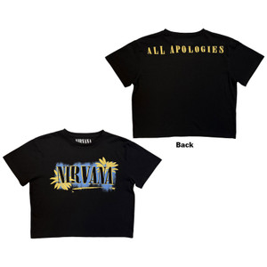 Nirvana Ladies Crop Top: All Apologies (Black) (Back Print)