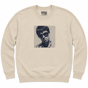 Oasis Unisex Sweatshirt: Noel Embroidered Portrait (Cream) (Ex-Tour)