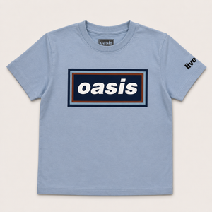 Oasis Kids T-Shirt: 96 Retro Logo (Light Blue) (Ex-Tour)