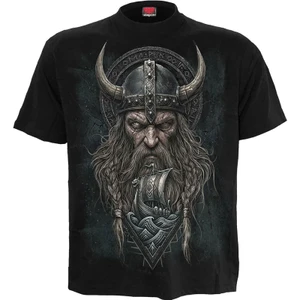 Spiral Unisex T-Shirt: Viking Norseman (Black) (Back Print)