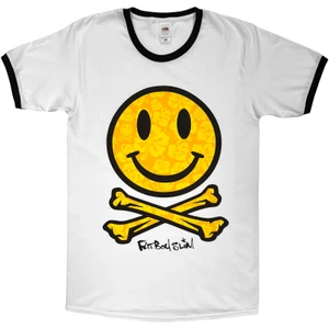 Fatboy Slim Unisex Ringer T-Shirt: Hawaiian Happy Face (White)