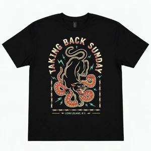 Taking Back Sunday Unisex T-Shirt: Panther Snake (Black)