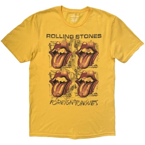 Rolling Stones Unisex T-Shirt: Four Tongues (Yellow)