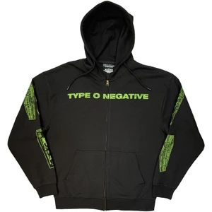 Type O Negative Unisex Zipped Hoodie: Green Coffins (Black)