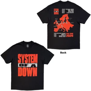 System Of A Down Unisex T-Shirt: Map Backprint Tour '26 (Back Print) (Black)