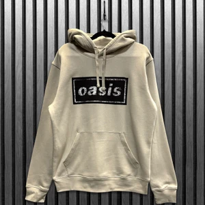 Oasis Unisex Pullover Hoodie: Stencil Logo (Natural)