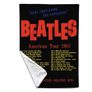 Beatles_America Tour Black Small Sherpa Fleece_Blanket