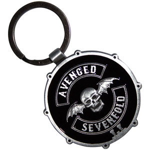 Avenged Sevenfold Keychain: Deathbat Crest Drum Double-Sided Avenged Sevenfold Keychain: Deathbat Crest Drum Double-Sided