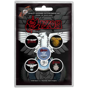 Saxon Button Badge Pack: Wheels Of Steel Saxon Button Badge Pack: Wheels Of Steel