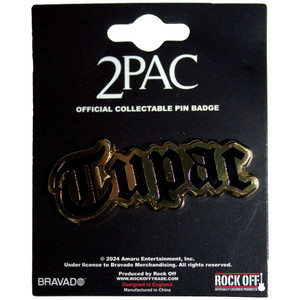 Tupac Pin Badge: Logo Gold