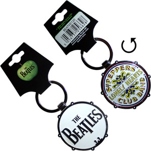 The Beatles Keychain: Drop T/Sgt Pepper Drum (Double Sided) The Beatles Keychain: Drop T/Sgt Pepper Drum (Double Sided)