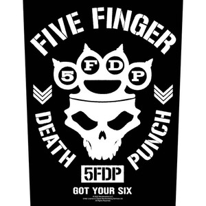 Five Finger Death Punch Back Patch: Got Your Six Five Finger Death Punch Back Patch: Got Your Six