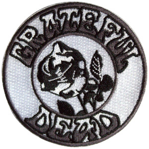 Grateful Dead Standard Patch: Black & White Rose Grateful Dead Standard Patch: Black & White Rose