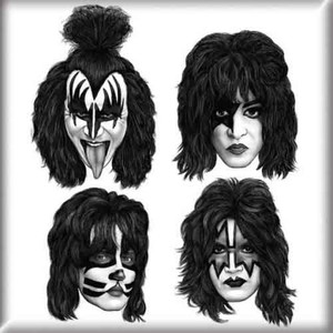 KISS Fridge Magnet: Graphite Faces KISS Fridge Magnet: Graphite Faces