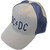 AC/DC Unisex Baseball Cap: Black Logo (Grey & Navy Blue) (2-Tone)