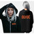 AC/DC Ladies Zipped Hoodie: Logo (Black) (Back Print)
