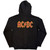 AC/DC Ladies Zipped Hoodie: Logo (Black) (Back Print)