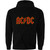 AC/DC Unisex Zipped Hoodie: Logo (Black) (Back Print)